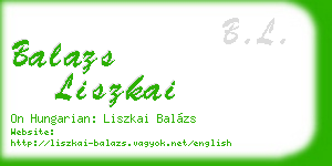 balazs liszkai business card